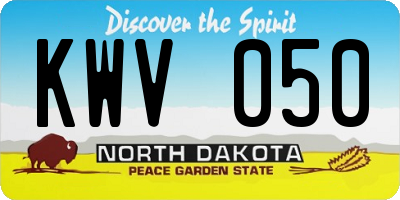 ND license plate KWV050