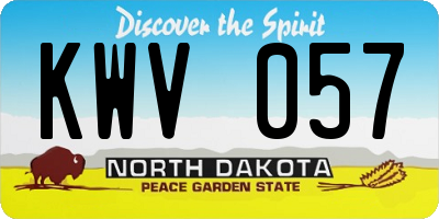 ND license plate KWV057