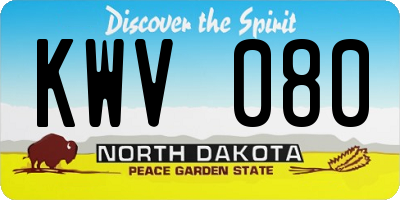 ND license plate KWV080
