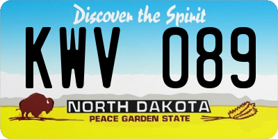 ND license plate KWV089