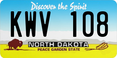 ND license plate KWV108