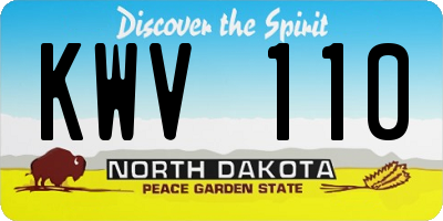 ND license plate KWV110