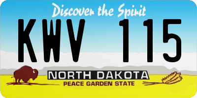 ND license plate KWV115