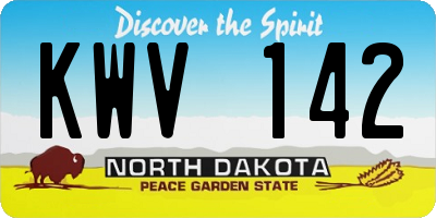 ND license plate KWV142