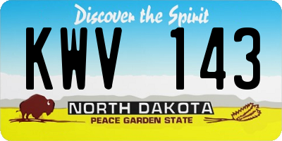 ND license plate KWV143