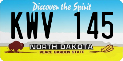 ND license plate KWV145
