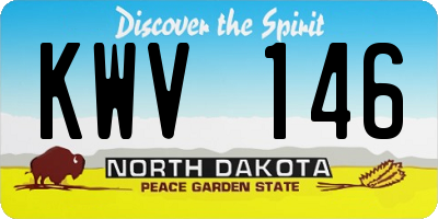 ND license plate KWV146