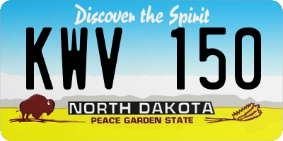 ND license plate KWV150