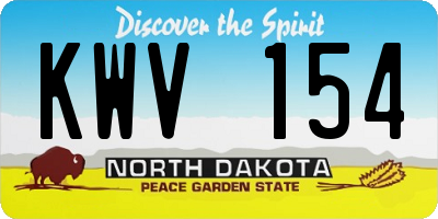 ND license plate KWV154
