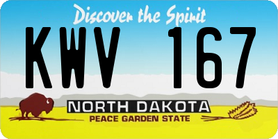 ND license plate KWV167