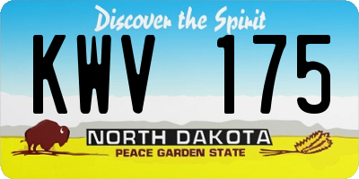 ND license plate KWV175
