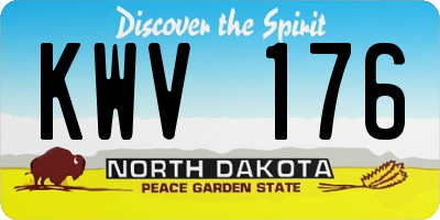 ND license plate KWV176