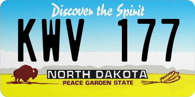ND license plate KWV177
