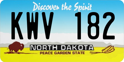 ND license plate KWV182