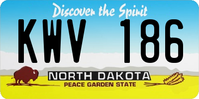 ND license plate KWV186