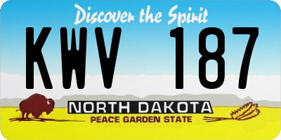 ND license plate KWV187