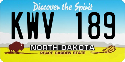 ND license plate KWV189