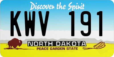 ND license plate KWV191
