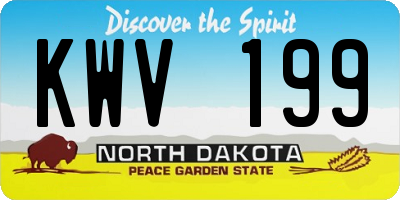 ND license plate KWV199