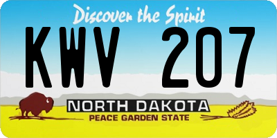 ND license plate KWV207