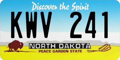 ND license plate KWV241