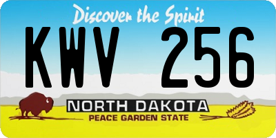 ND license plate KWV256