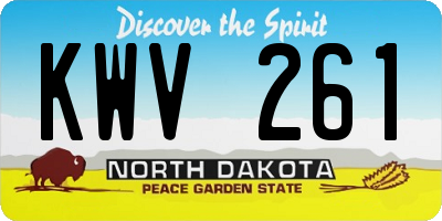 ND license plate KWV261
