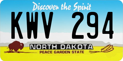 ND license plate KWV294