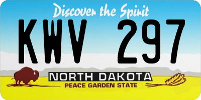 ND license plate KWV297