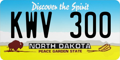 ND license plate KWV300