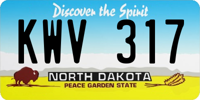 ND license plate KWV317