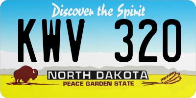 ND license plate KWV320