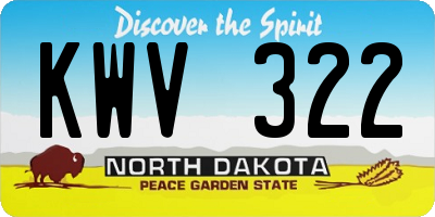 ND license plate KWV322
