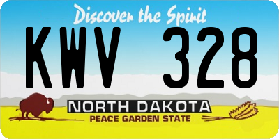 ND license plate KWV328