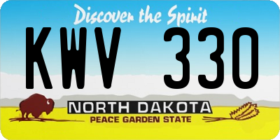 ND license plate KWV330