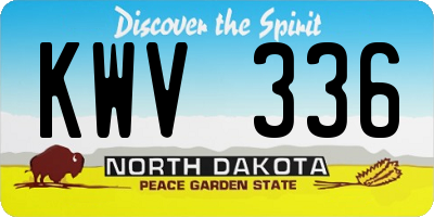 ND license plate KWV336