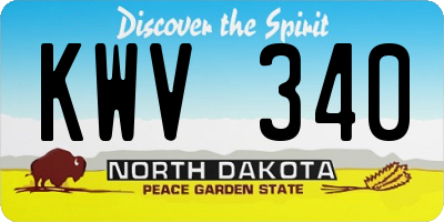 ND license plate KWV340