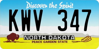 ND license plate KWV347