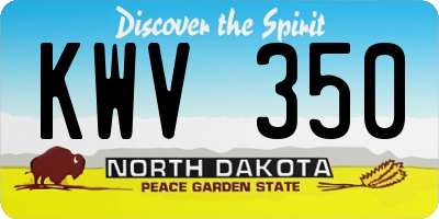 ND license plate KWV350
