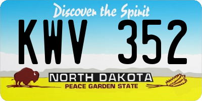 ND license plate KWV352