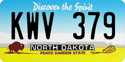 ND license plate KWV379