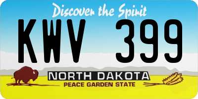 ND license plate KWV399