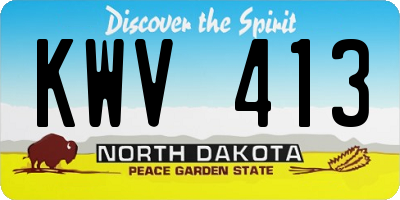 ND license plate KWV413