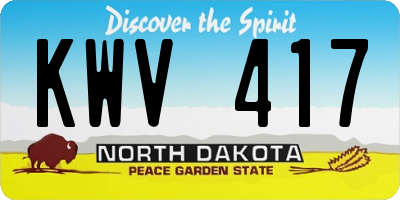 ND license plate KWV417