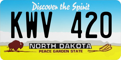 ND license plate KWV420