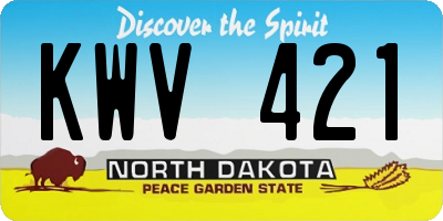 ND license plate KWV421