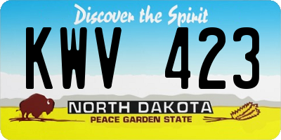ND license plate KWV423