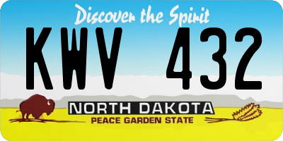 ND license plate KWV432