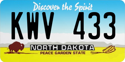 ND license plate KWV433
