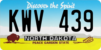ND license plate KWV439